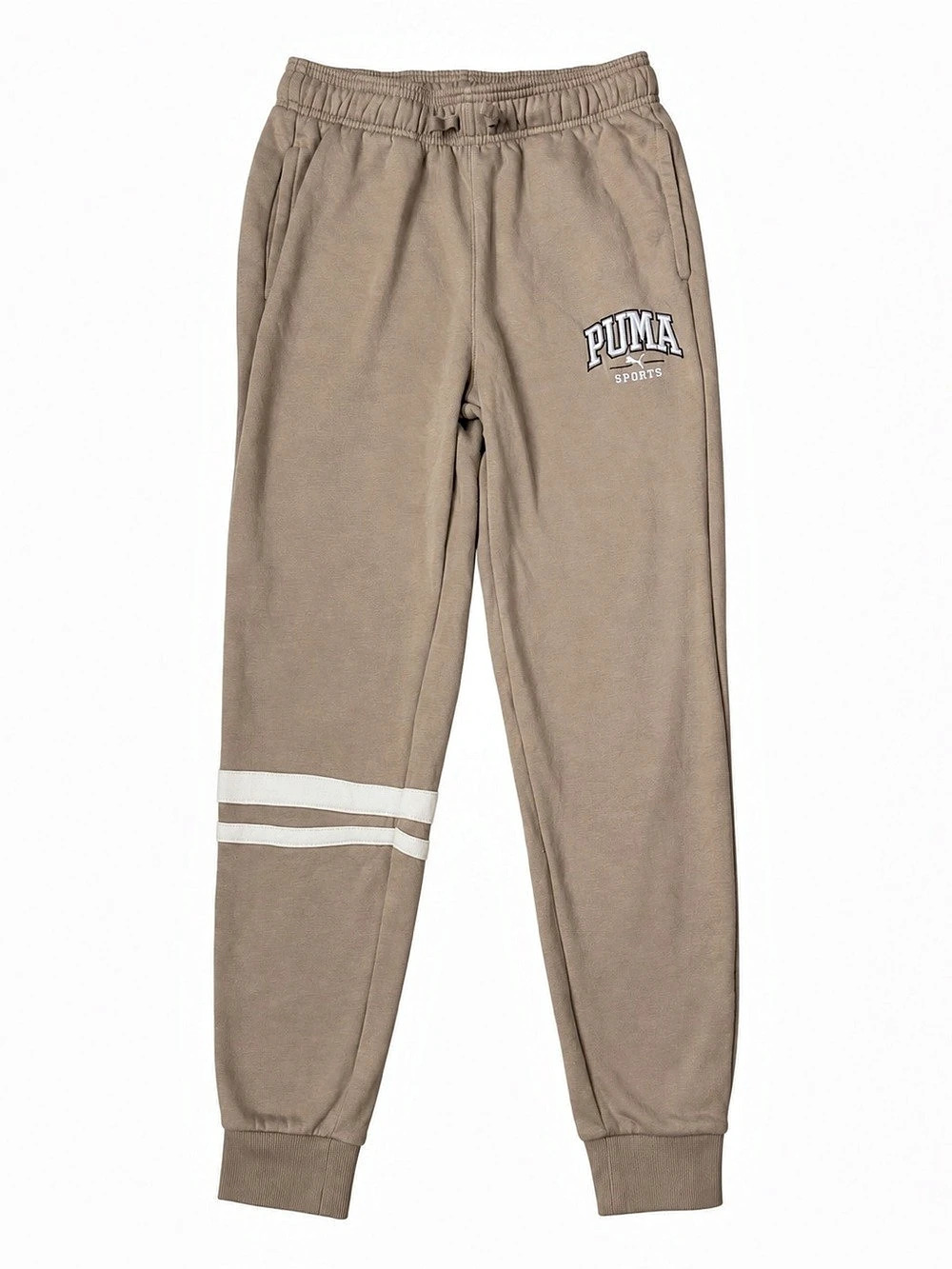 Puma Sports Jogger Sweatpants Taupe Beige Athletic Pants Teen Boys